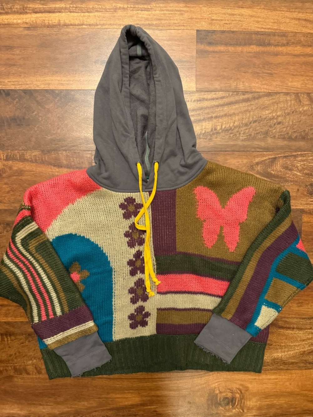 Natural Life Dreamer Jacquard Sweater L/Xl Charcoal